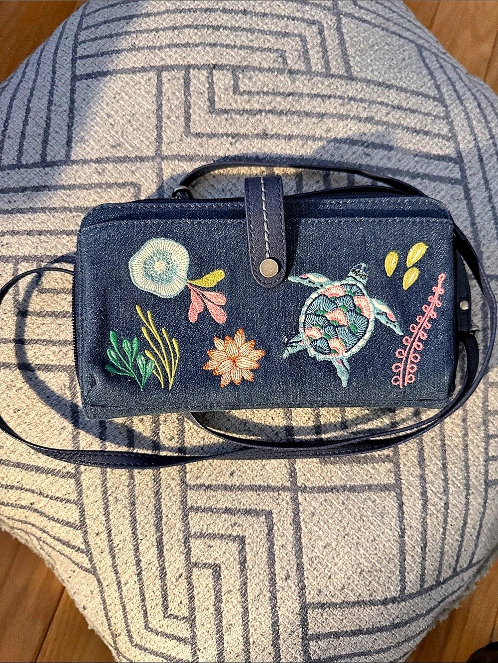 The Sak Iris Smartphone Crossbody Blue Denim